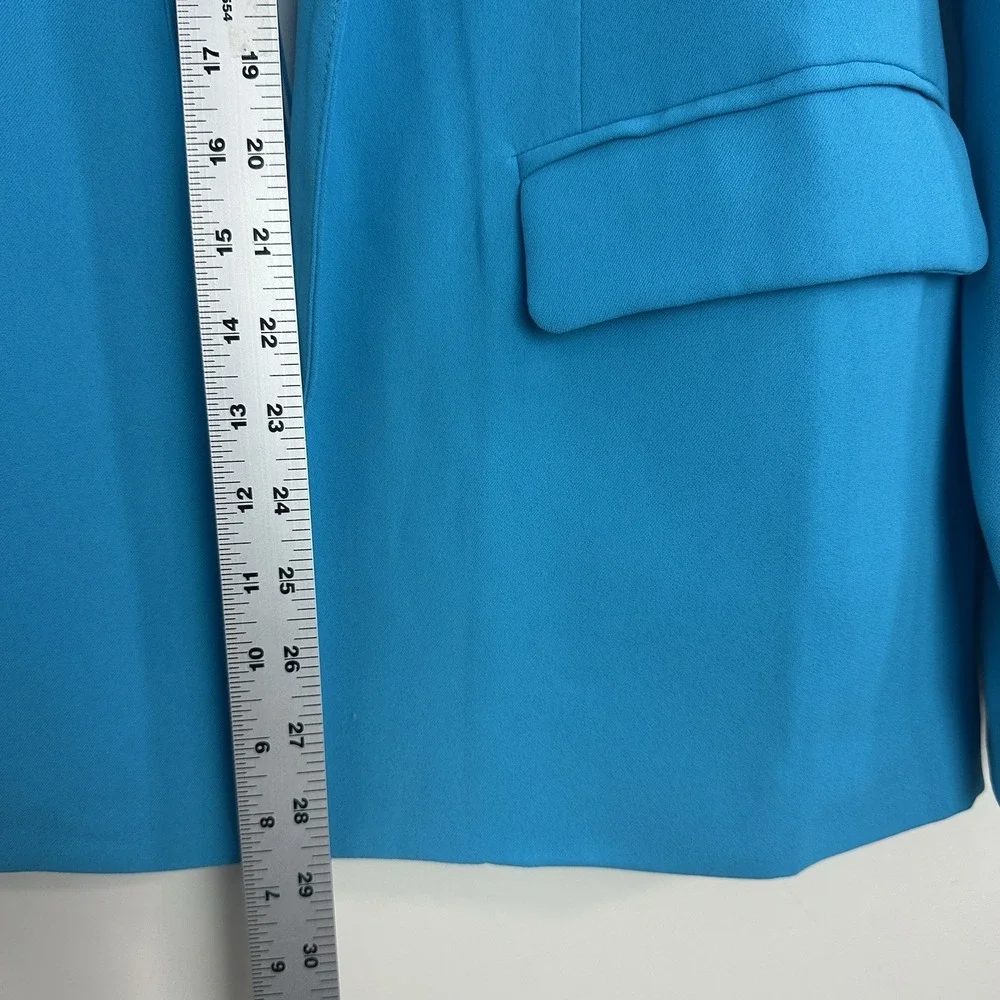 Skies Are Blue Womens Lightweight Blazer Notch Lapel Pockets Blue Medium Office - Picture 8 of 11
